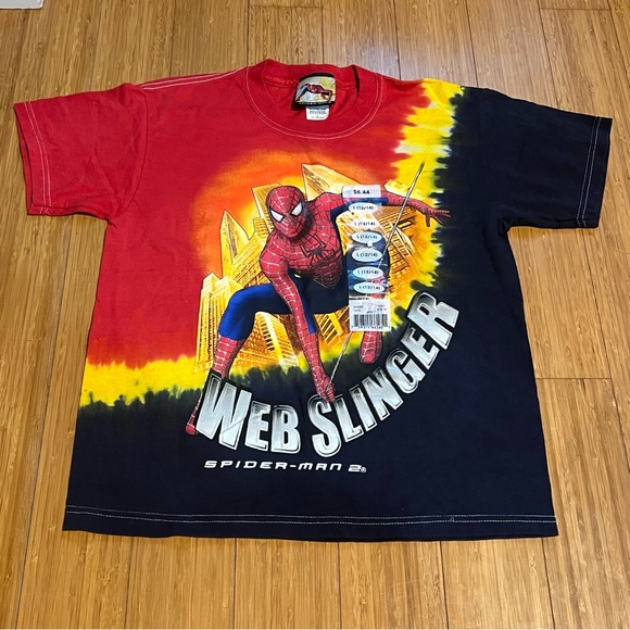 Spiderman Other - Vintage 2004 Spiderman 2 Movie Promo T Shirt Small Tie Dye Youth L 10-12 NWT